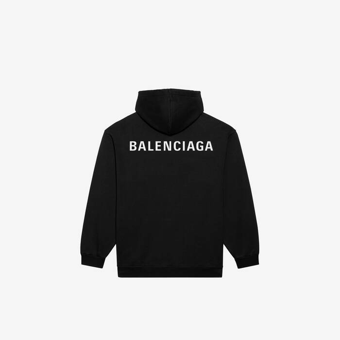 LOGO MEDIUM FIT HOODIE BLACK_Back